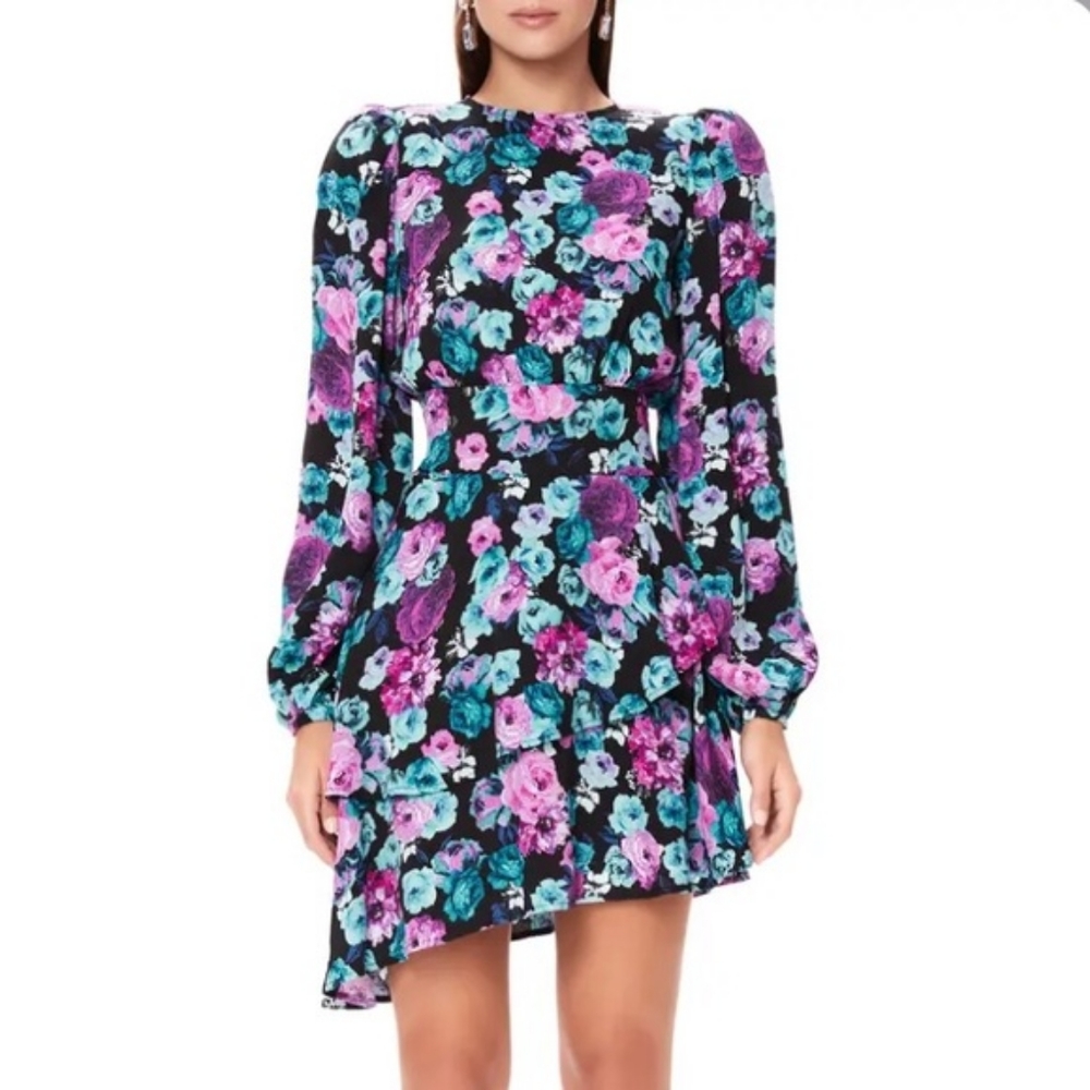 AFRM Parker Ruffle Back Cutout Long Sleeve Dress - Picture 3 of 5